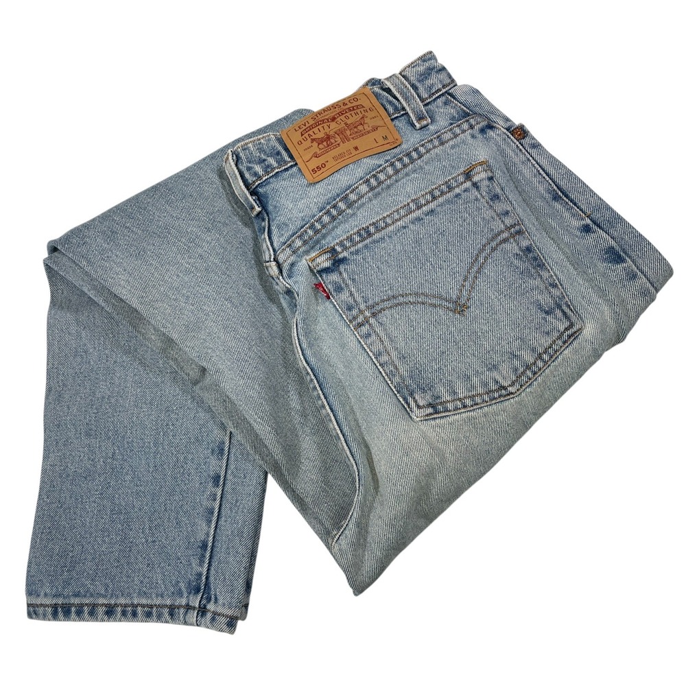 Levi's 10 Reg M Light Blue 550 Relaxed Fit Tapered Leg Jeans High Rise Vintage